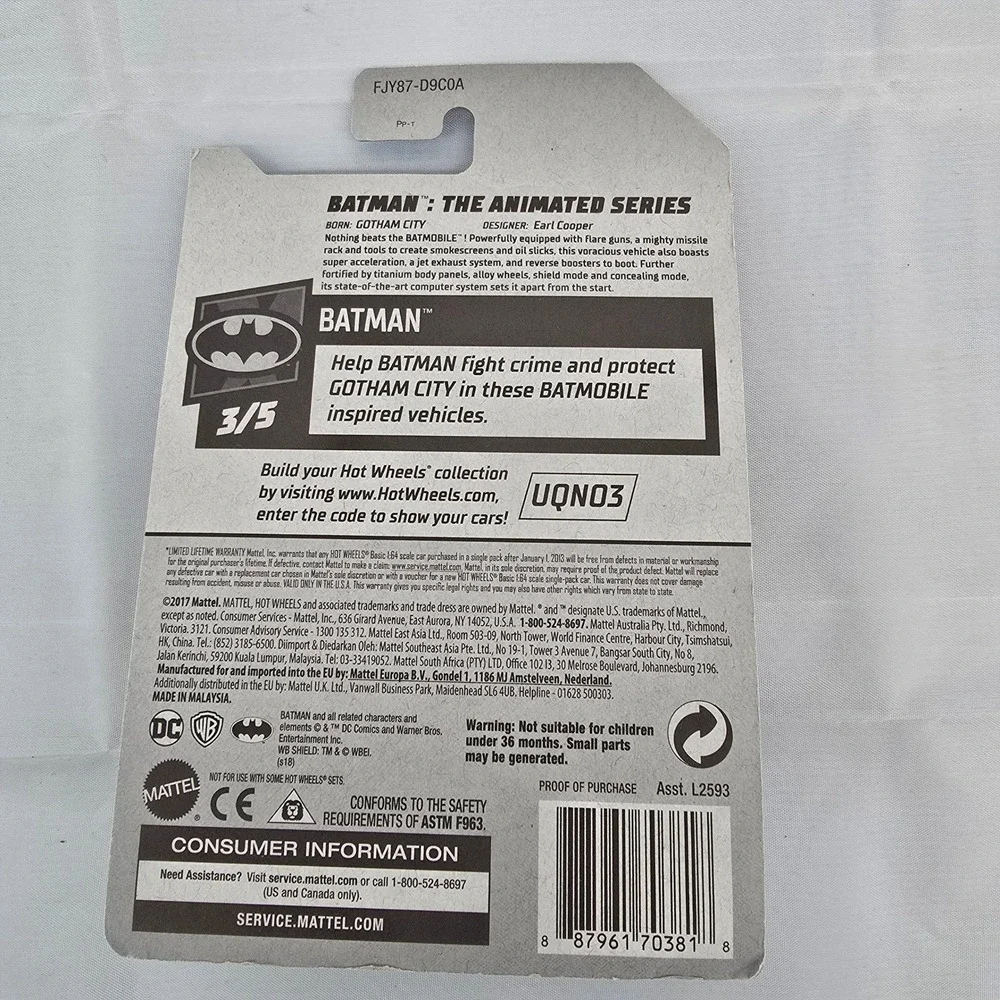 Hot Wheels 2018 Batman The Animated‎ Series Batmobile 359/365 New In Package
